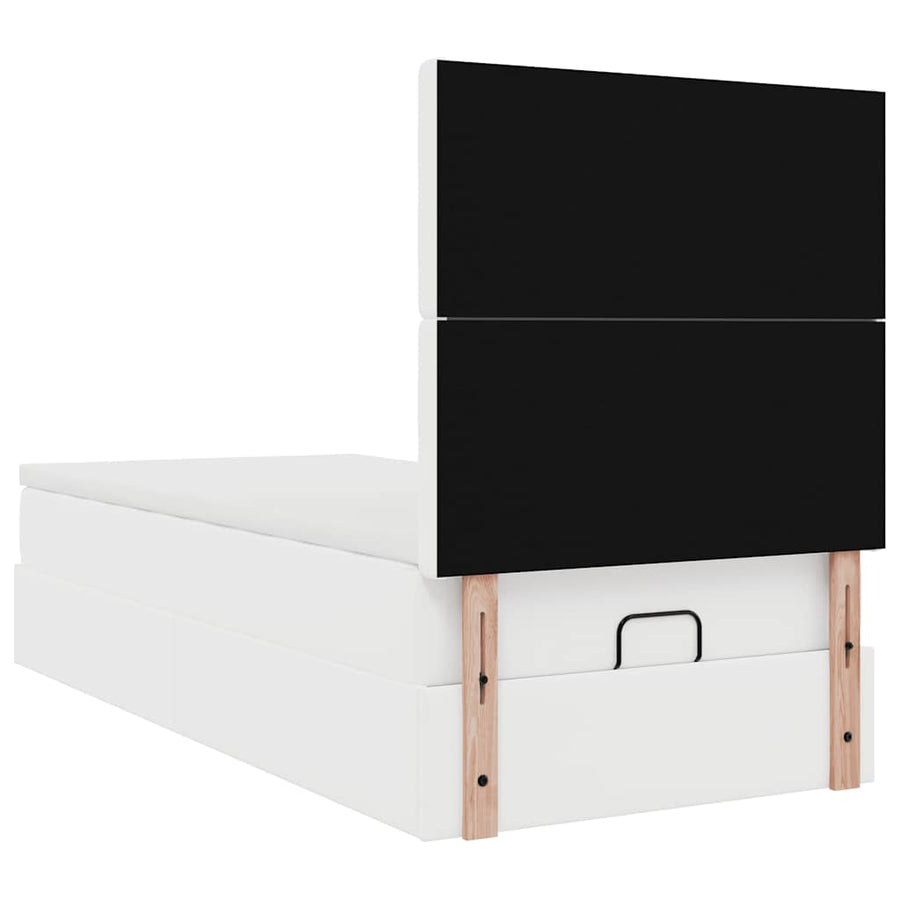 Ottoman bed met matras 90x200cm kunstleer wit