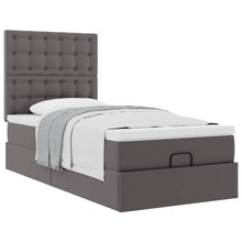 Ottoman bed met matras 90x200cm kunstleer grijs