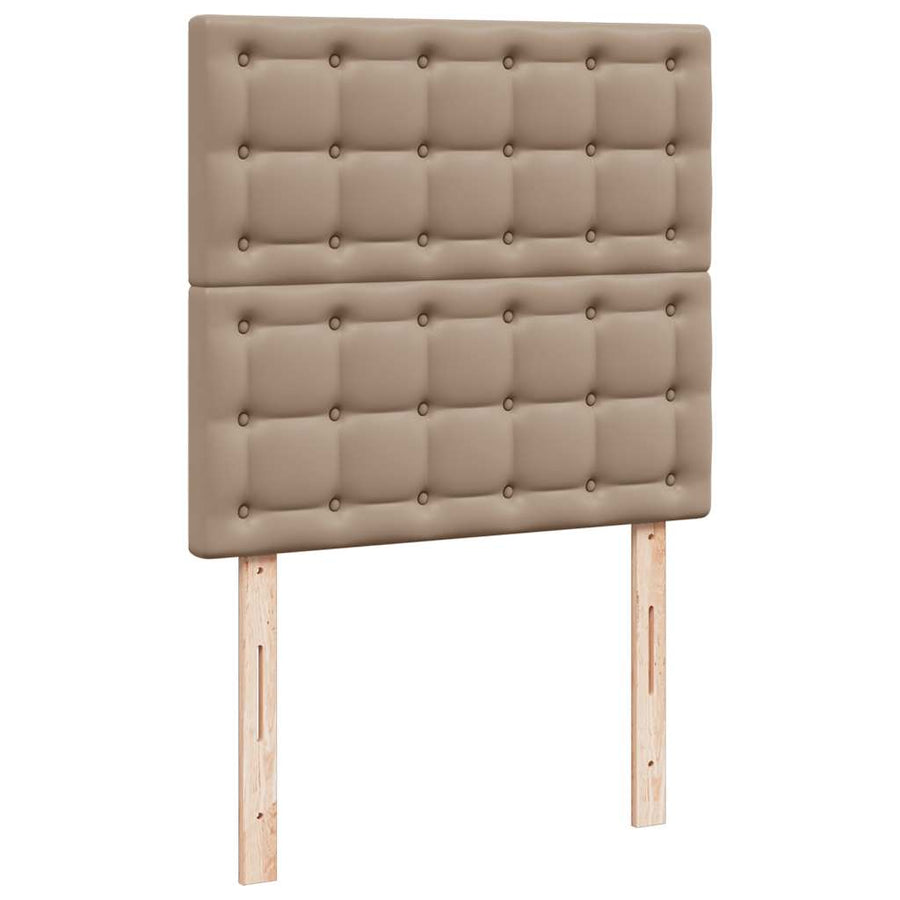 Ottoman bed met matras 90x200cm kunstleer cappuccinokleurig