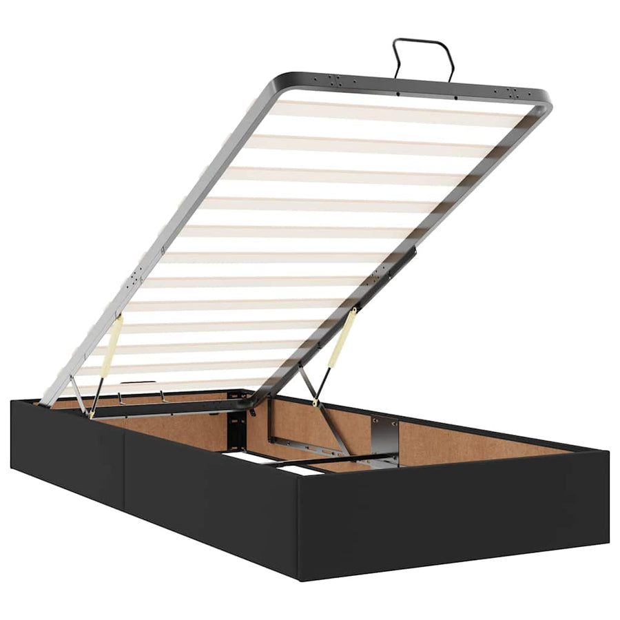 Ottoman bed met matras 100x200cm kunstleer zwart