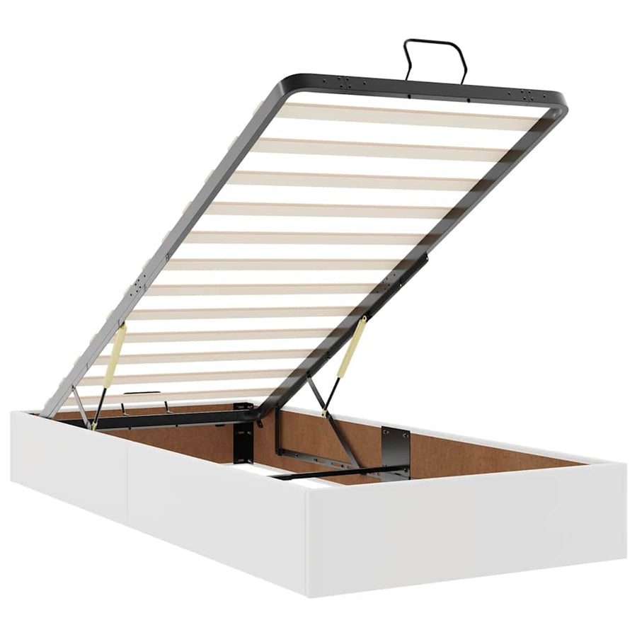 Ottoman bed met matras 100x200cm kunstleer wit