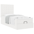 Ottomaans bed met opbergruimte 100x200 cm wit kunstleer