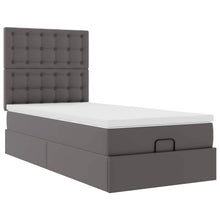 Ottoman bed met matras 100x200cm kunstleer grijs