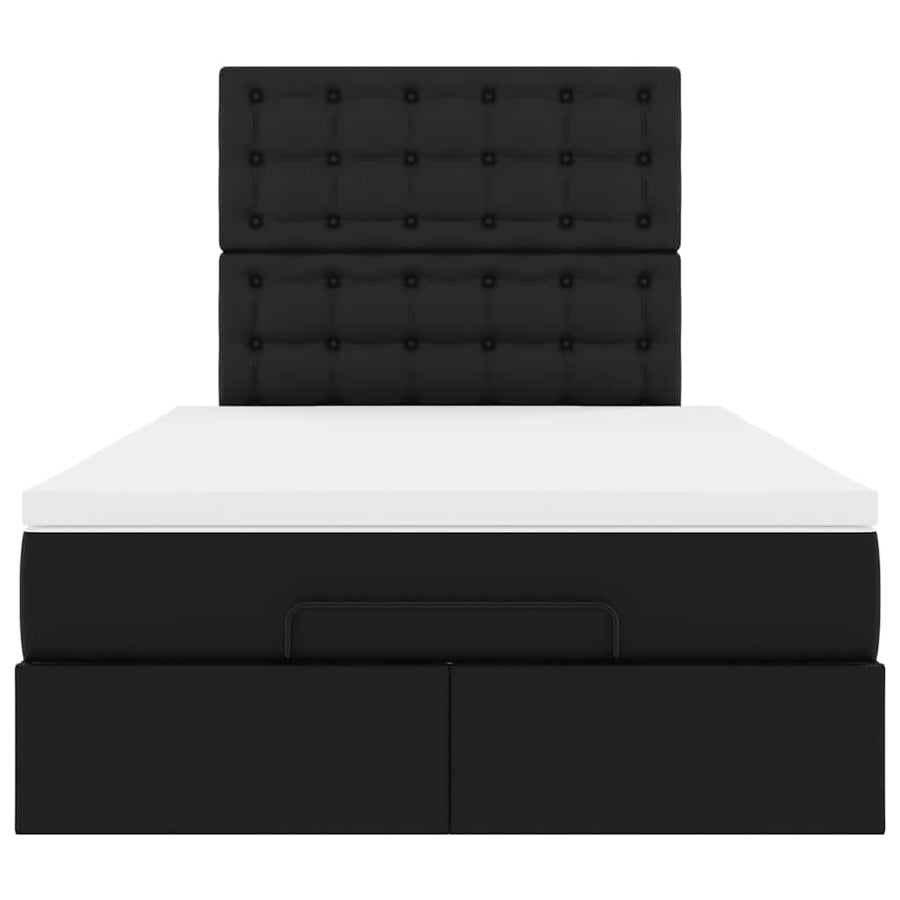 Ottoman bed met matras 120x190 cm kunstleer zwart