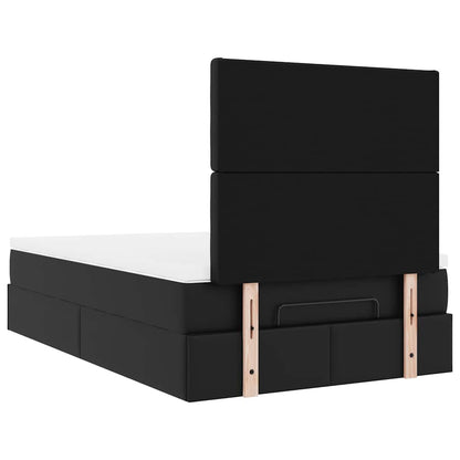 Ottoman bed met matras 120x190 cm kunstleer zwart