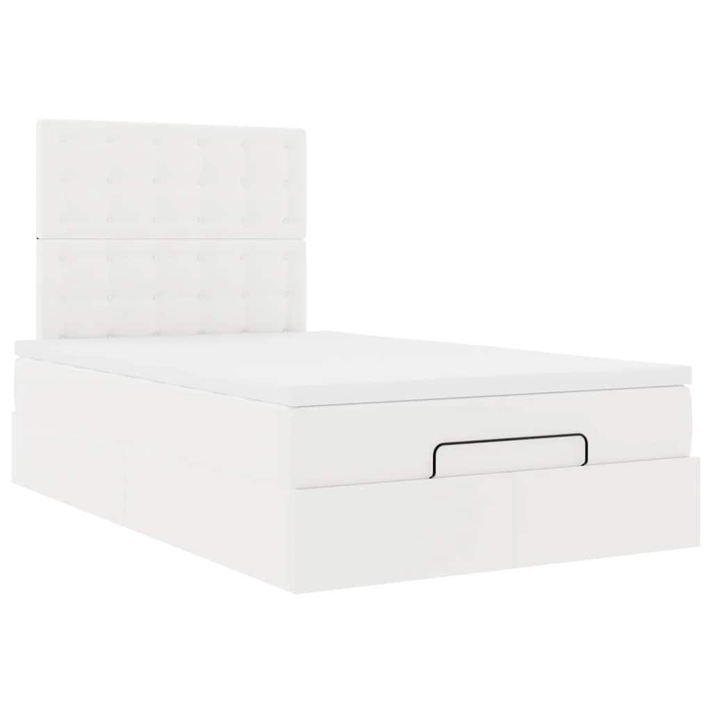 Ottoman bed met matras 120x190 cm kunstleer wit