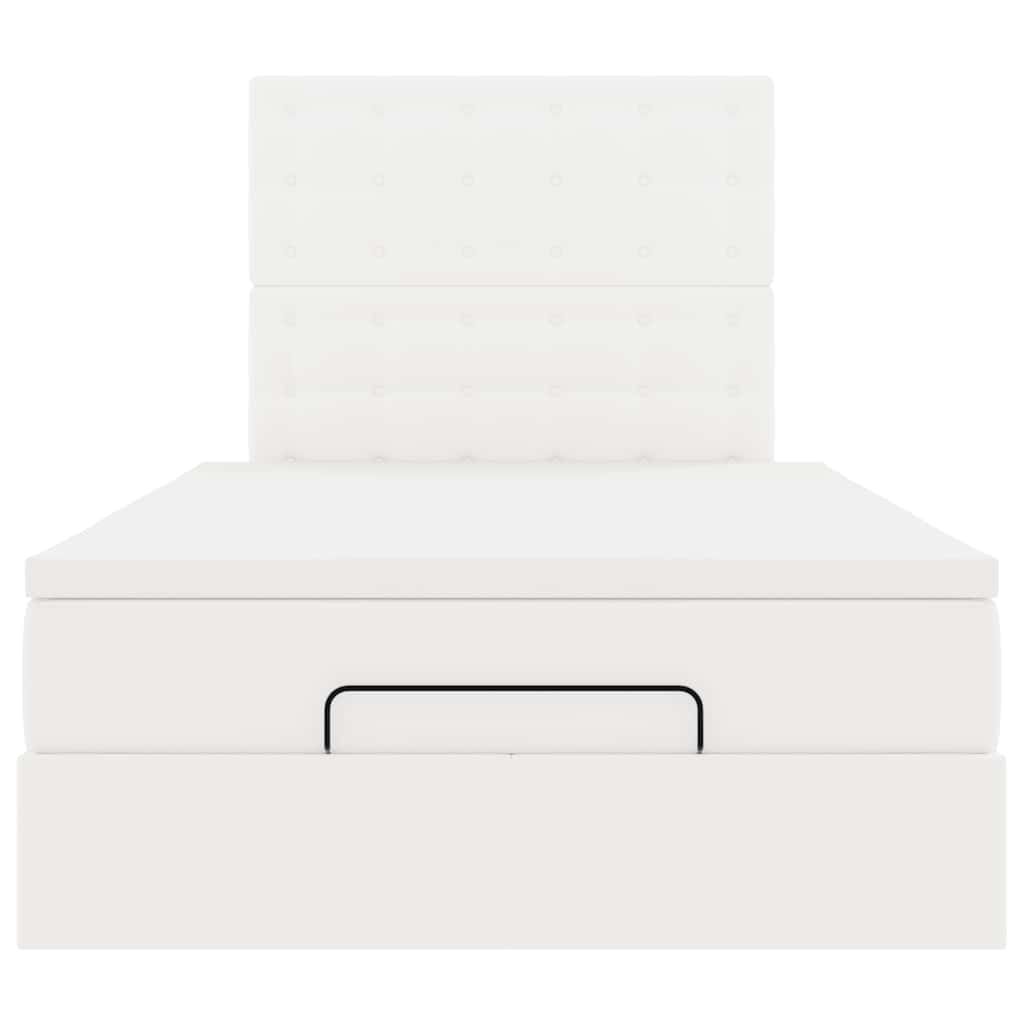 Ottoman bed met matras 120x190 cm kunstleer wit