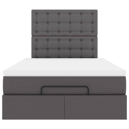 Ottoman bed met matras 120x190 cm kunstleer grijs