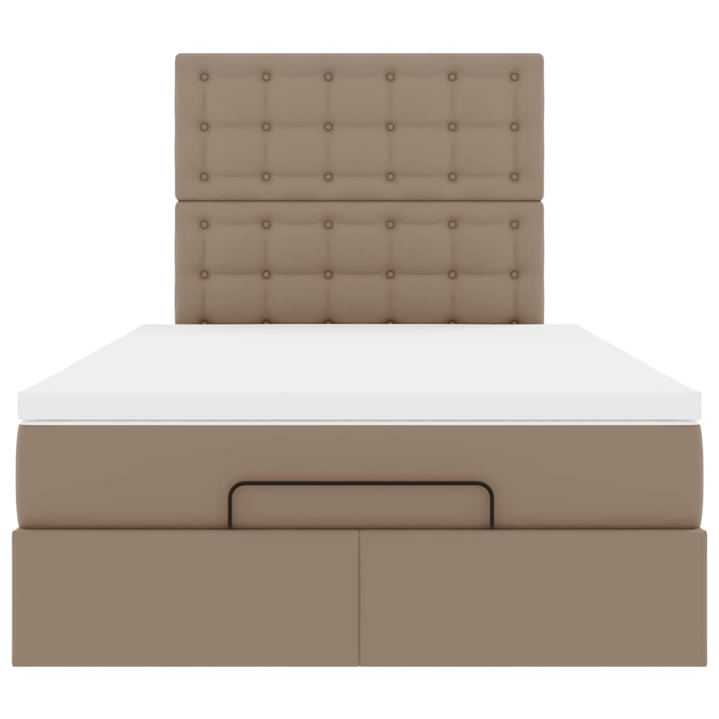 Ottoman bed met matras 120x190 cm kunstleer cappuccinokleurig