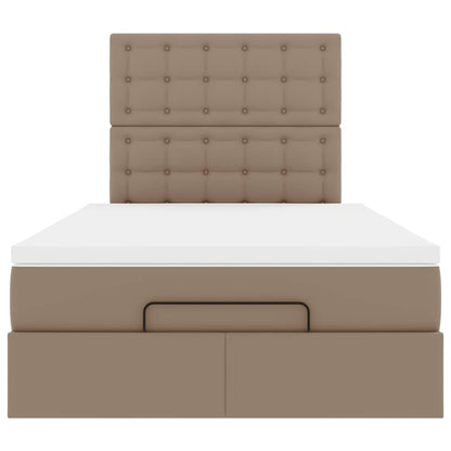 Ottoman bed met matras 120x190 cm kunstleer cappuccinokleurig