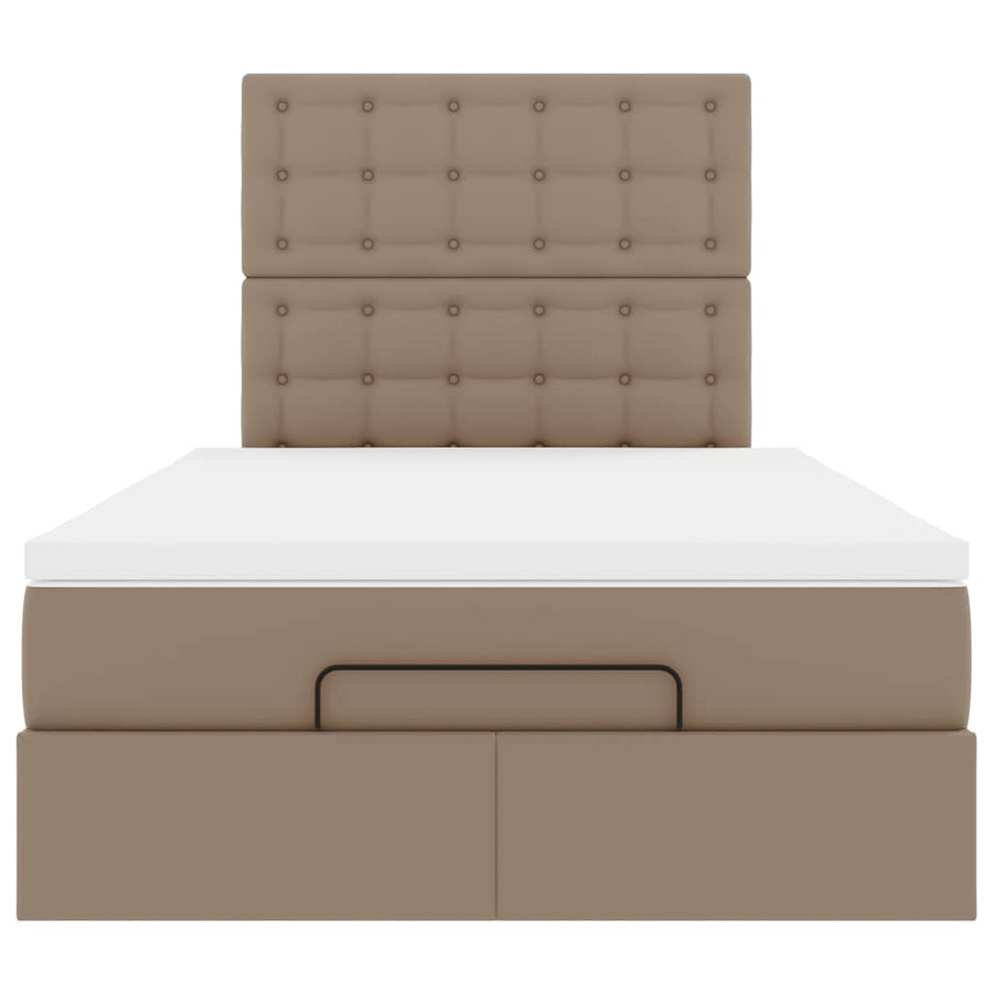 Ottoman bed met matras 120x190 cm kunstleer cappuccinokleurig