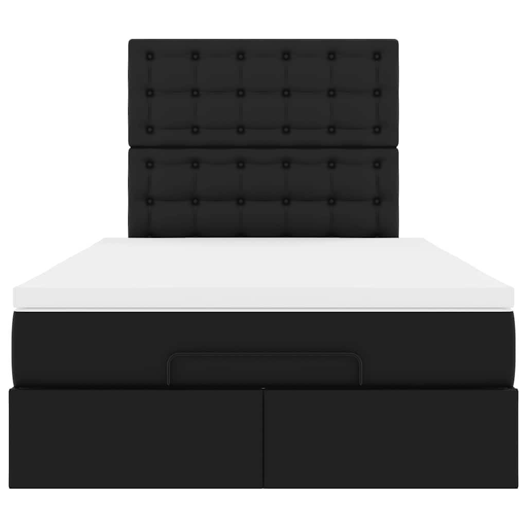 Ottoman bed met matras 120x200cm kunstleer zwart