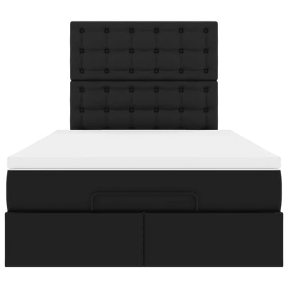 Ottoman bed met matras 120x200cm kunstleer zwart