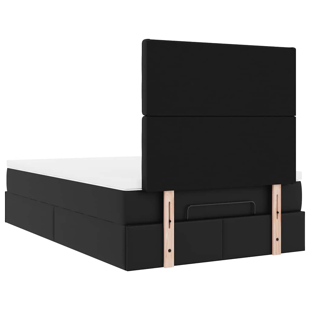 Ottoman bed met matras 120x200cm kunstleer zwart