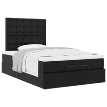 Ottoman bed met matras 120x200cm kunstleer zwart