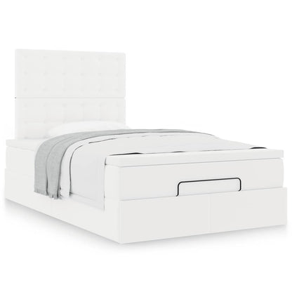 Ottoman bed met matras 120x200cm kunstleer wit