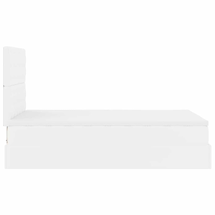 Ottoman bed met matras 120x200cm kunstleer wit