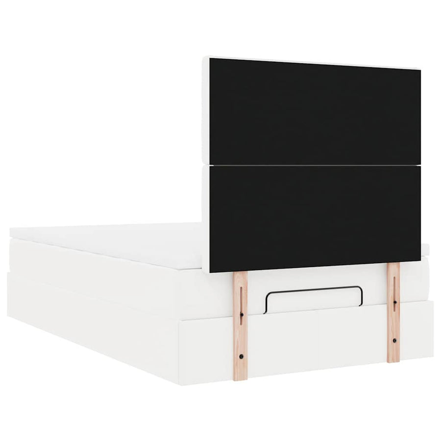 Ottoman bed met matras 120x200cm kunstleer wit