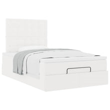 Ottoman bed met matras 120x200cm kunstleer wit
