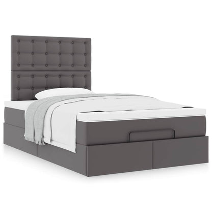 Ottoman bed met matras 120x200cm kunstleer grijs