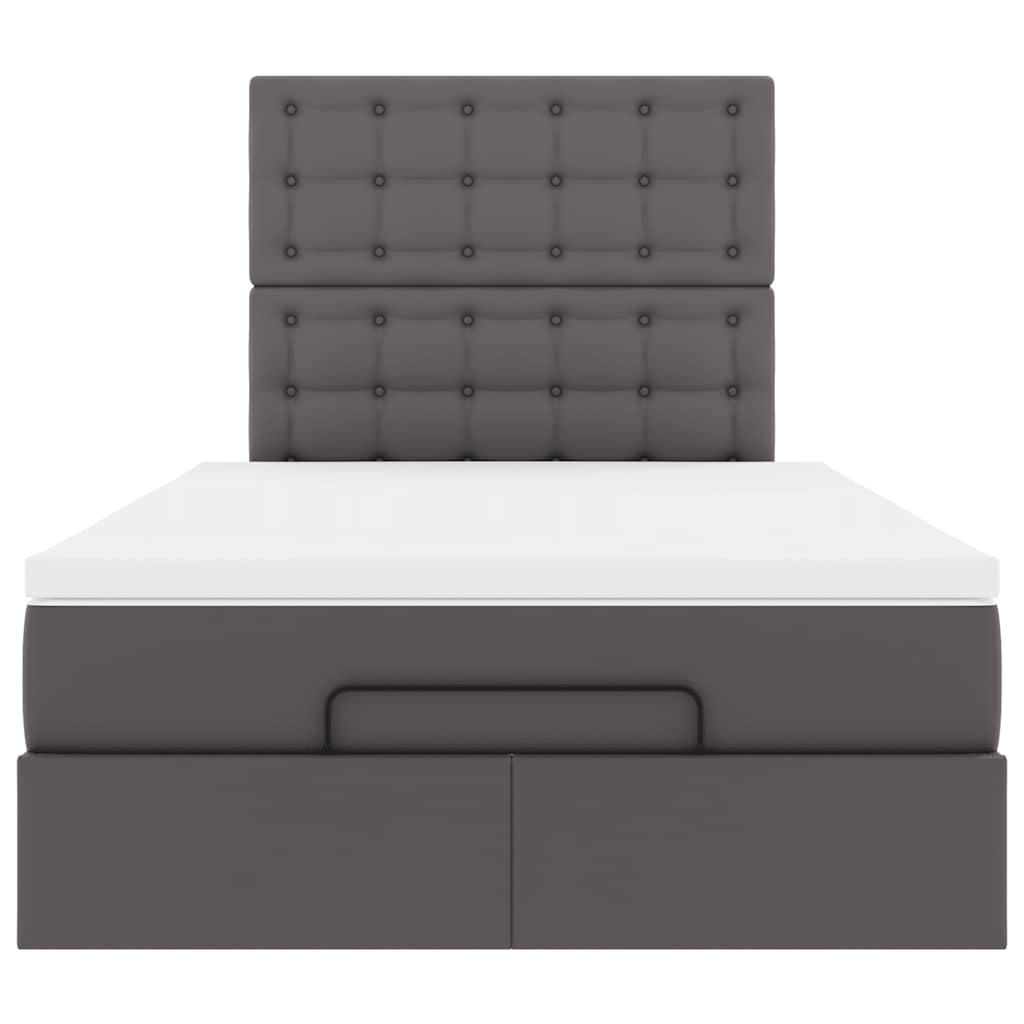 Ottoman bed met matras 120x200cm kunstleer grijs
