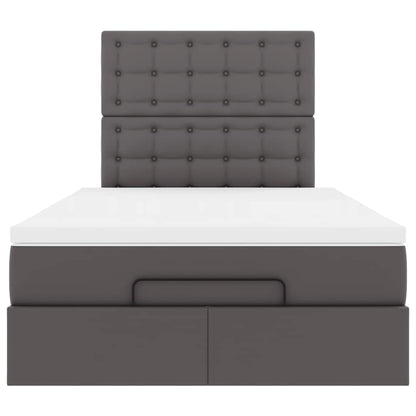 Ottoman bed met matras 120x200cm kunstleer grijs