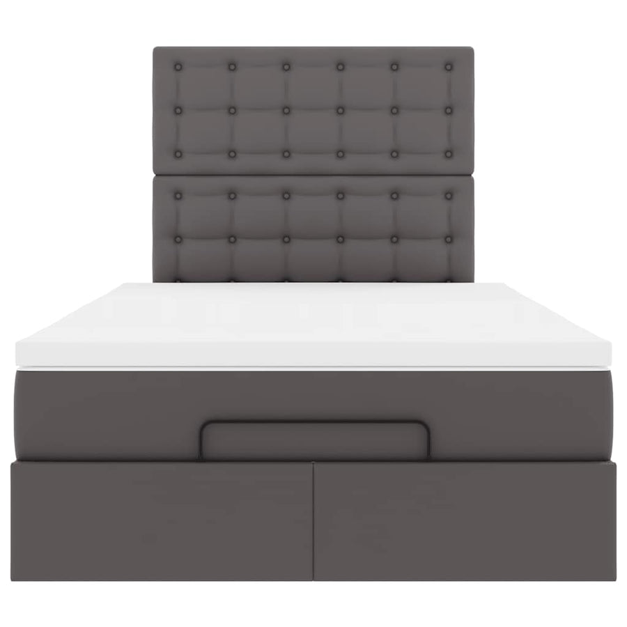 Ottoman bed met matras 120x200cm kunstleer grijs