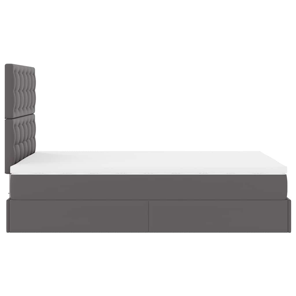 Ottoman bed met matras 120x200cm kunstleer grijs