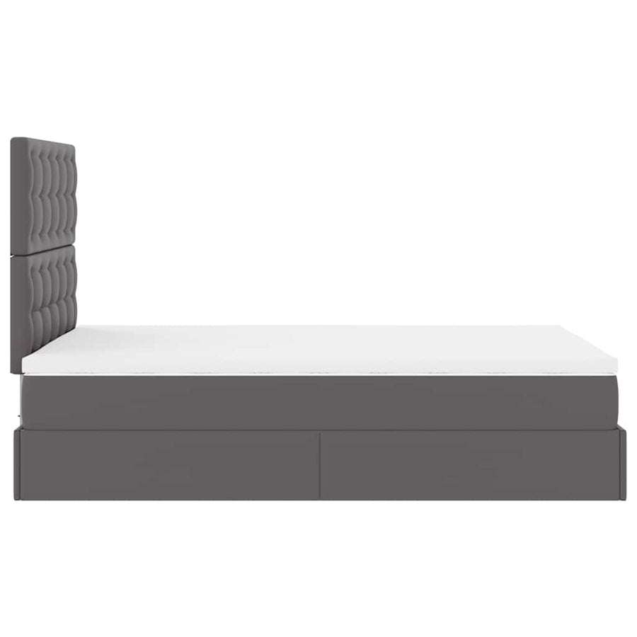 Ottoman bed met matras 120x200cm kunstleer grijs