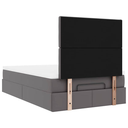 Ottoman bed met matras 120x200cm kunstleer grijs