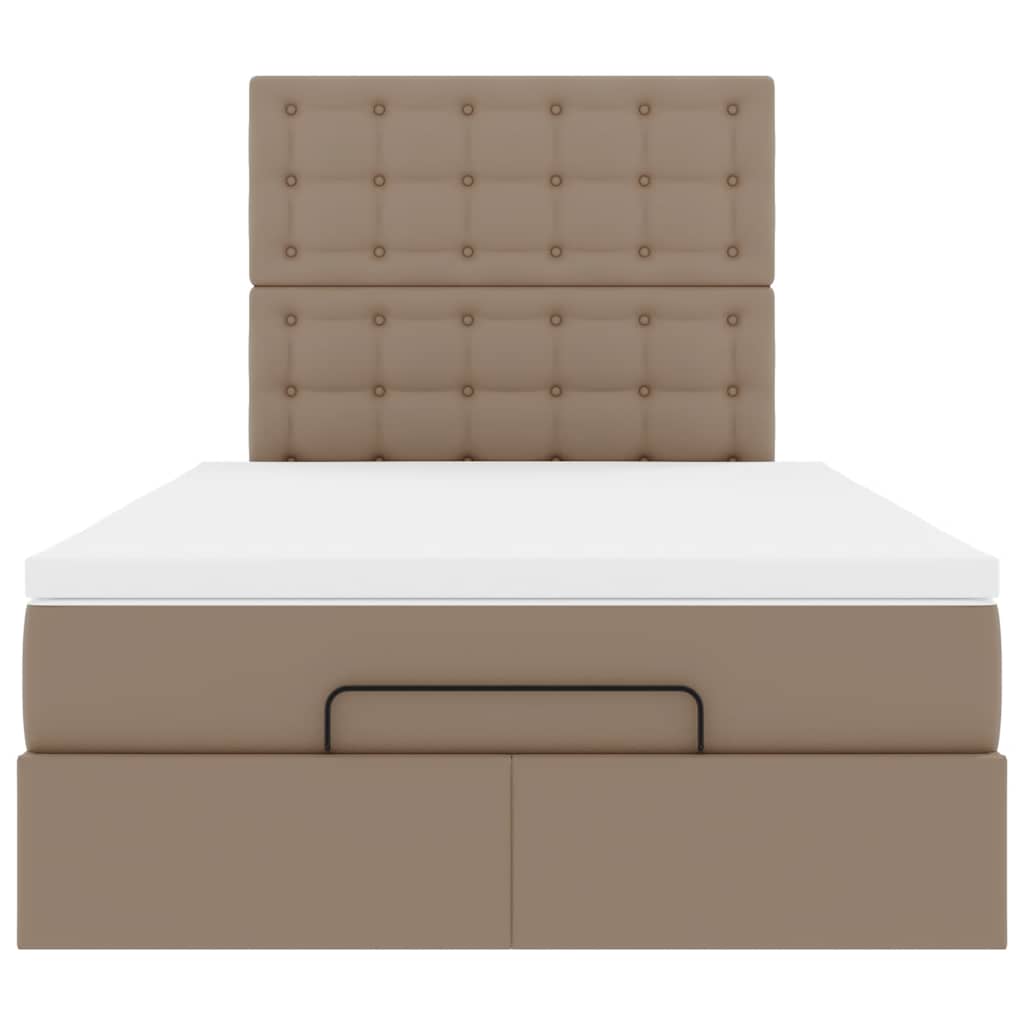 Ottoman bed met matras 120x200cm kunstleer cappuccinokleurig