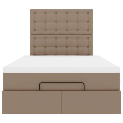 Ottoman bed met matras 120x200cm kunstleer cappuccinokleurig