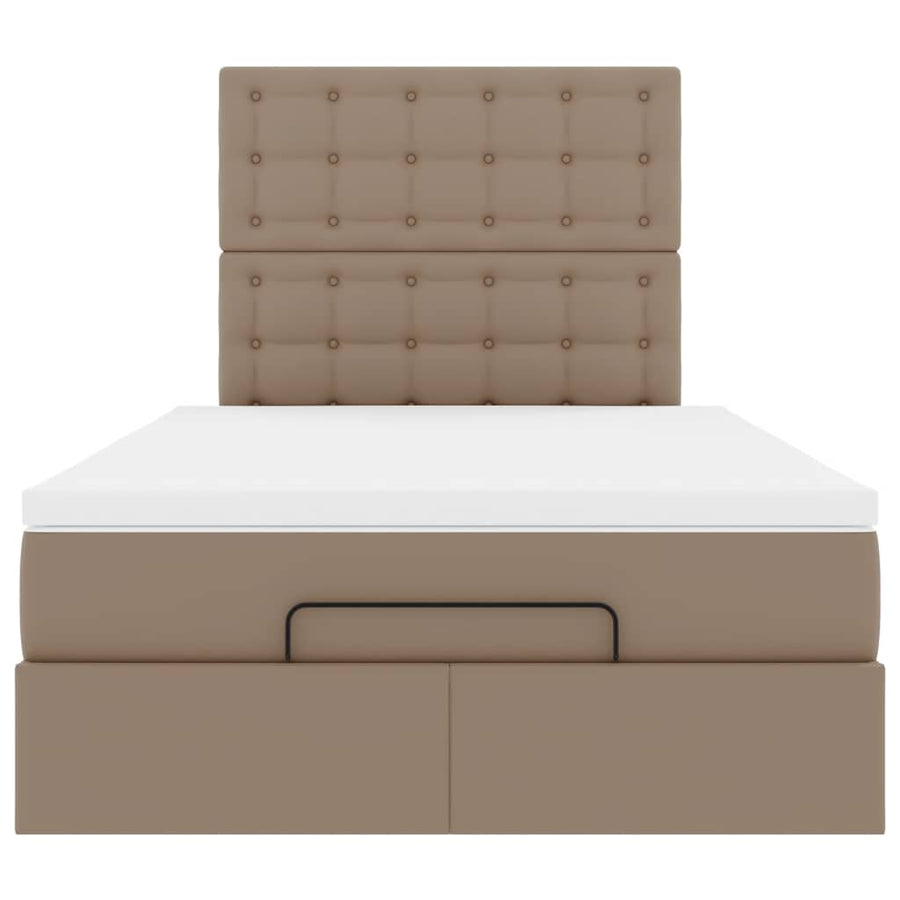 Ottoman bed met matras 120x200cm kunstleer cappuccinokleurig
