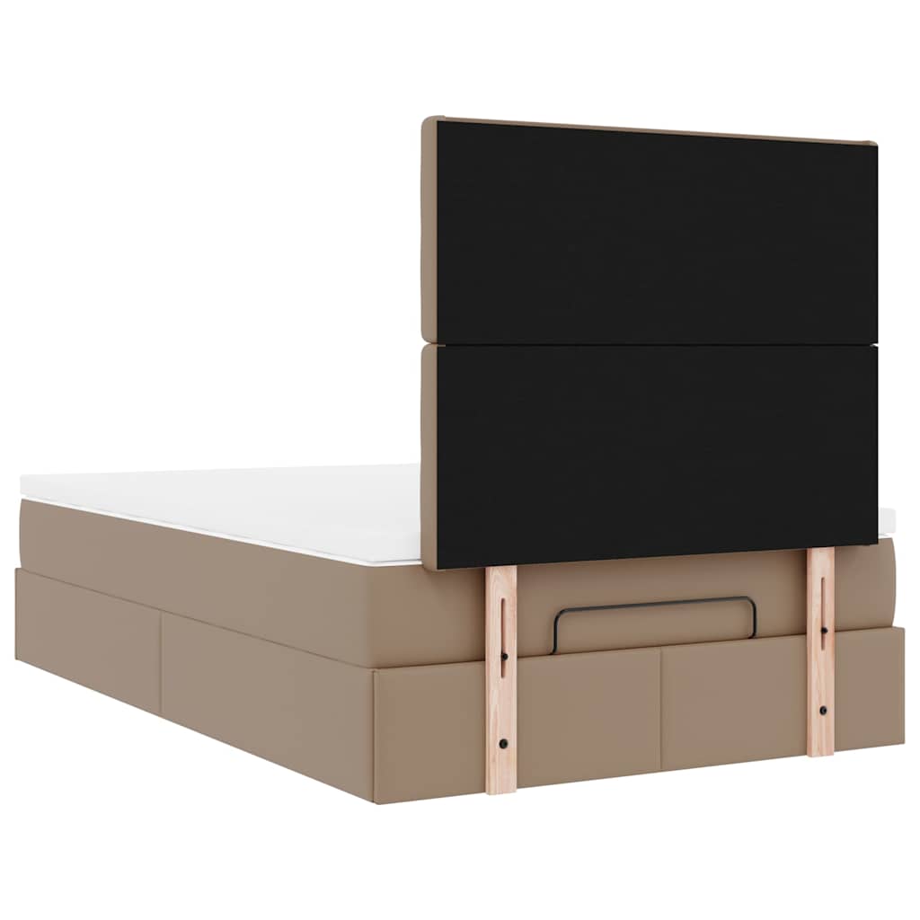 Ottoman bed met matras 120x200cm kunstleer cappuccinokleurig