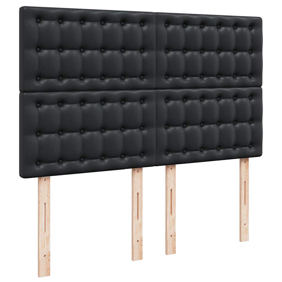 Ottoman bed met matras 140x190cm kunstleer zwart