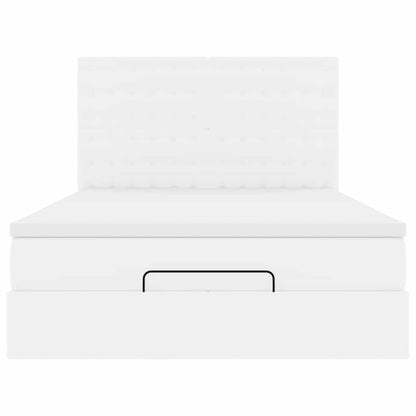 Ottoman bed met matras 140x190cm kunstleer wit
