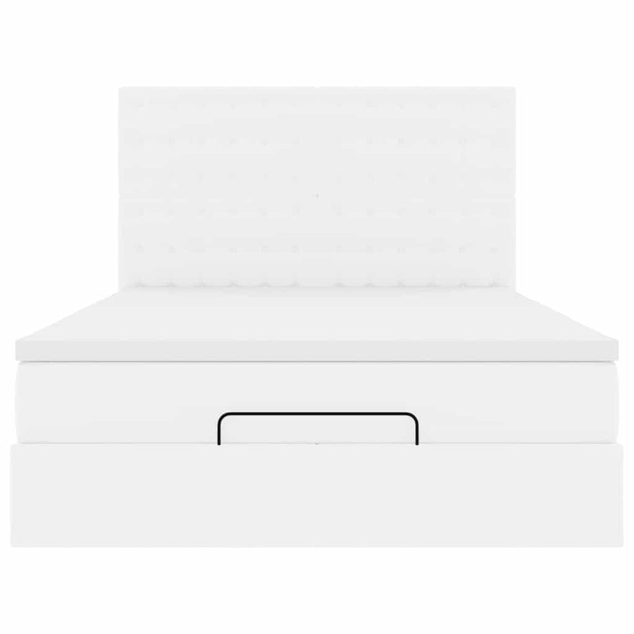 Ottoman bed met matras 140x190cm kunstleer wit