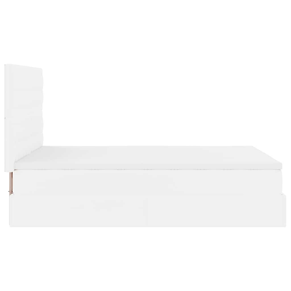 Ottoman bed met matras 140x190cm kunstleer wit