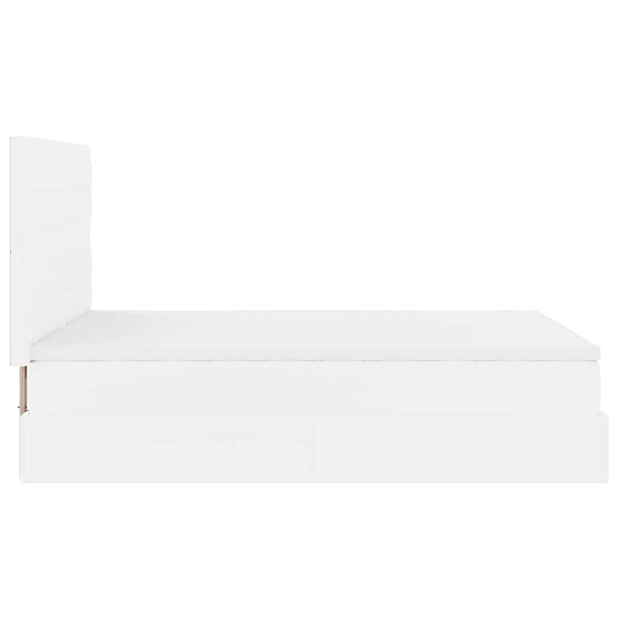 Ottoman bed met matras 140x190cm kunstleer wit
