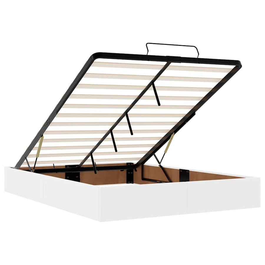 Ottoman bed met matras 140x190cm kunstleer wit