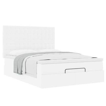 Ottoman bed met matras 140x190cm kunstleer wit