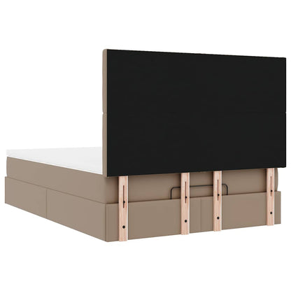 Ottoman bed met matras 140x190cm kunstleer cappuccinokleurig