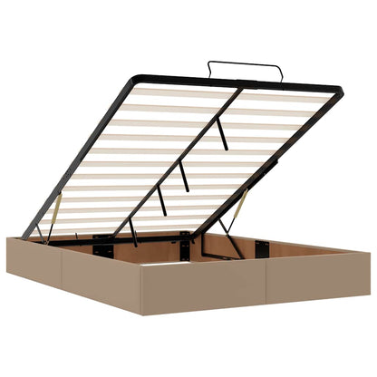 Ottoman bed met matras 140x190cm kunstleer cappuccinokleurig