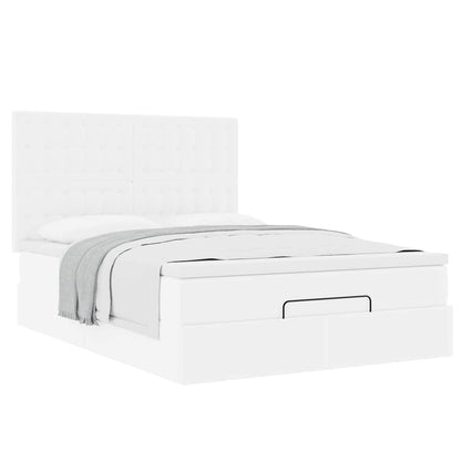 Ottoman bed met matras 140x200cm kunstleer wit