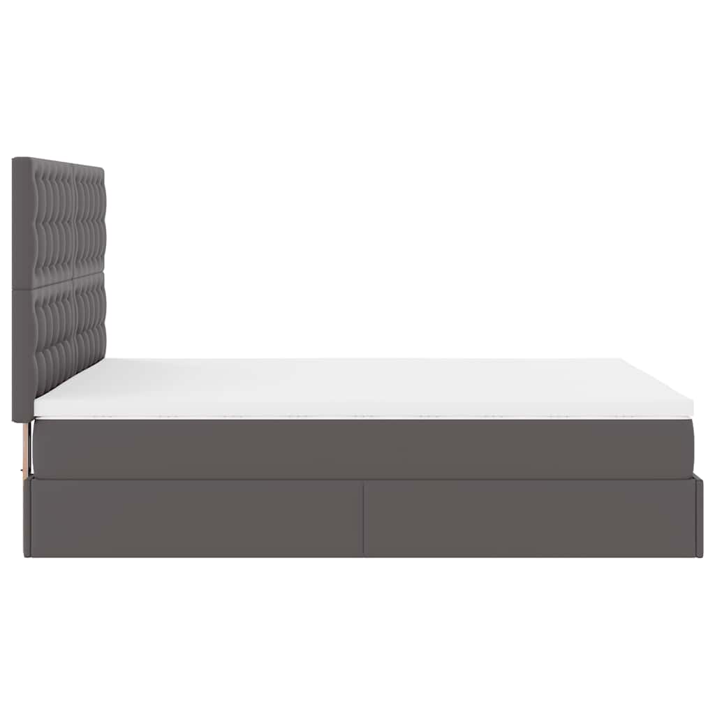 Ottoman bed met matras 140x200cm kunstleer grijs