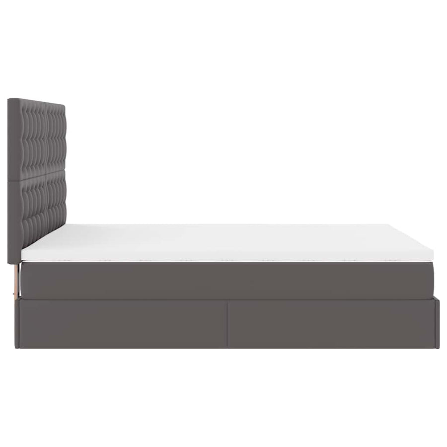 Ottoman bed met matras 140x200cm kunstleer grijs