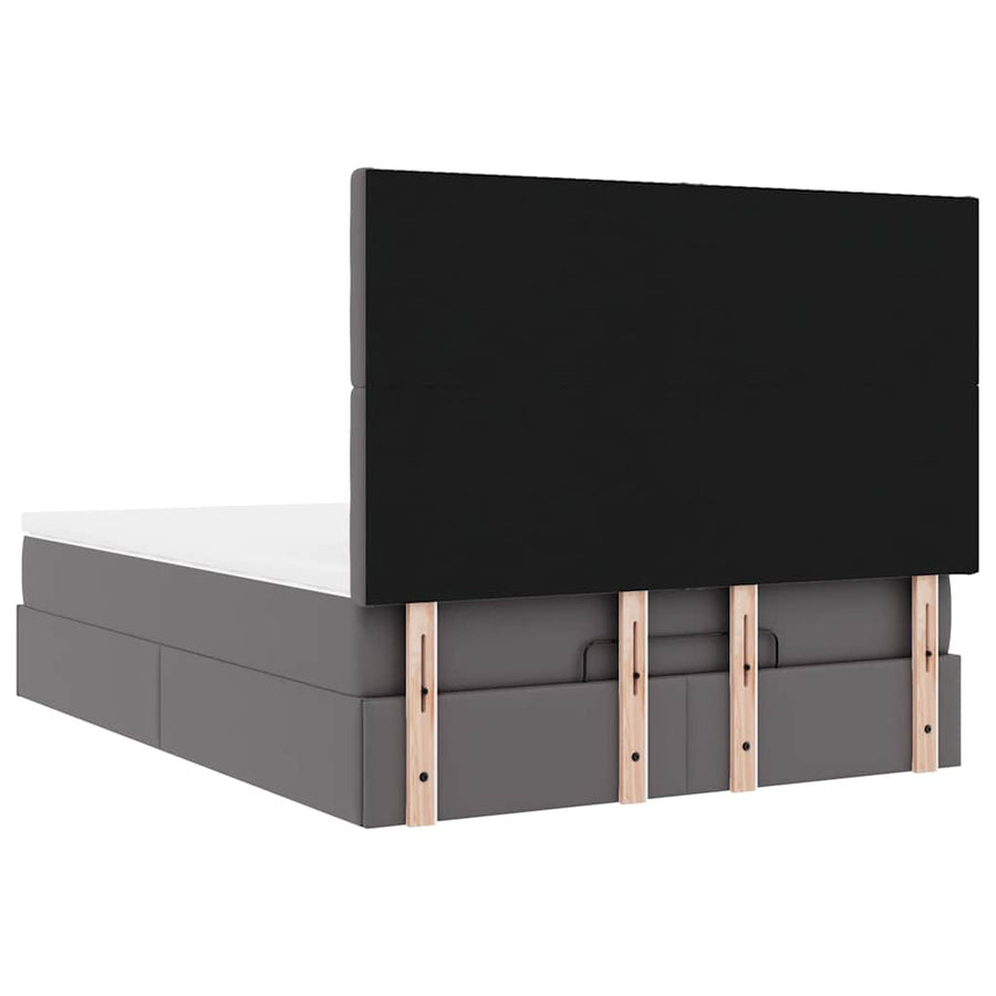 Ottoman bed met matras 140x200cm kunstleer grijs