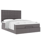 Ottoman bed with mattress 140x200cm faux leather grey