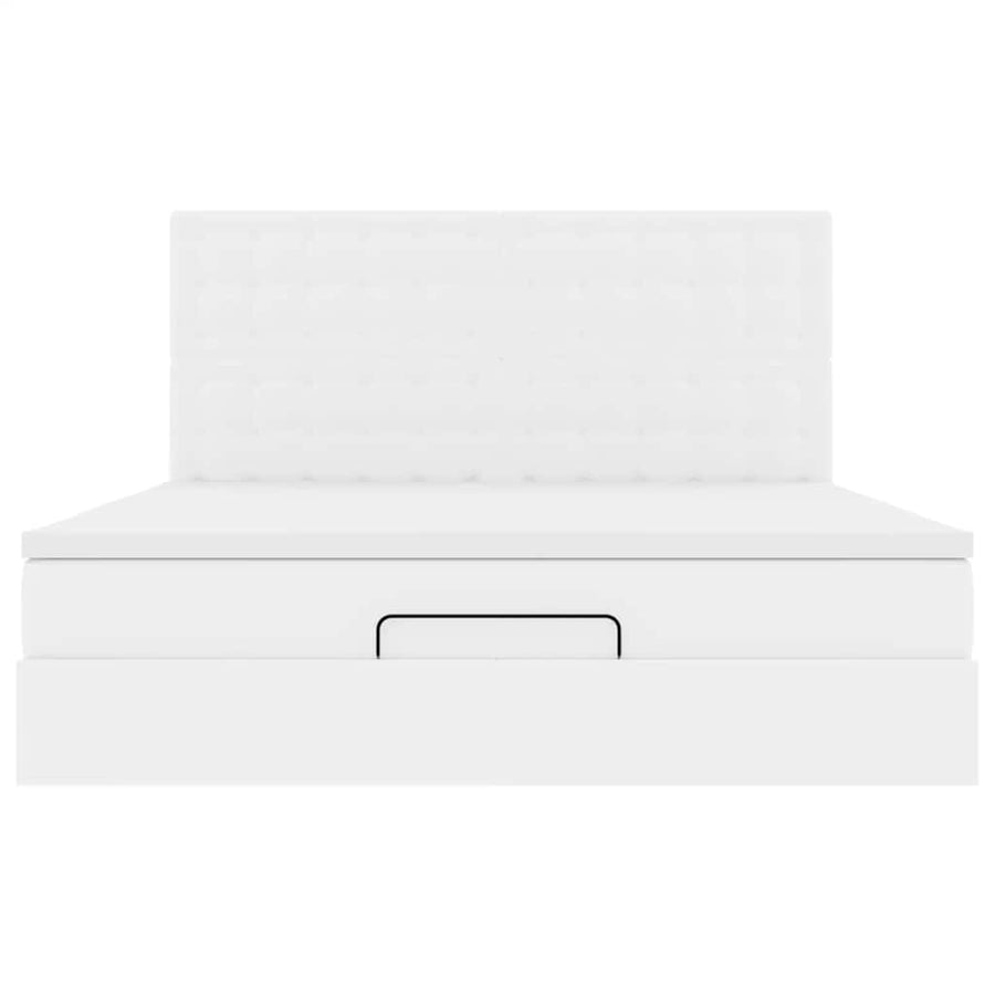 Ottoman bed met matras 160x200cm kunstleer wit