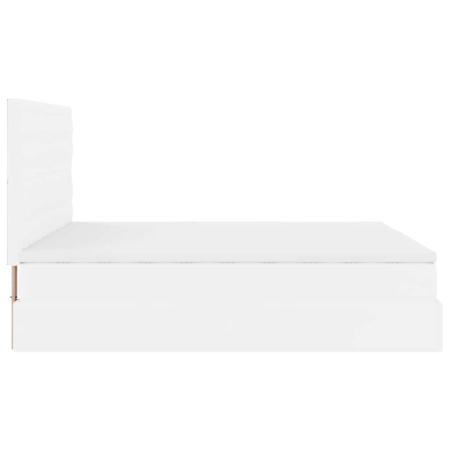 Ottoman bed met matras 160x200cm kunstleer wit